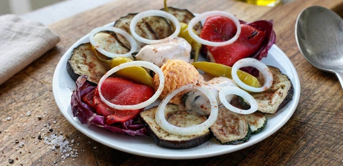 Griechische warme Vorspeise – überbacken und serviert im Restaurant Korfu Chemnitz